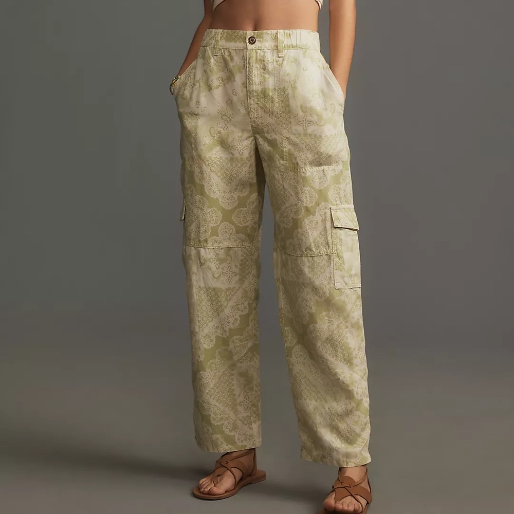 NWOT Pilcro Slim Linen-Blend Beach Cargo Pants